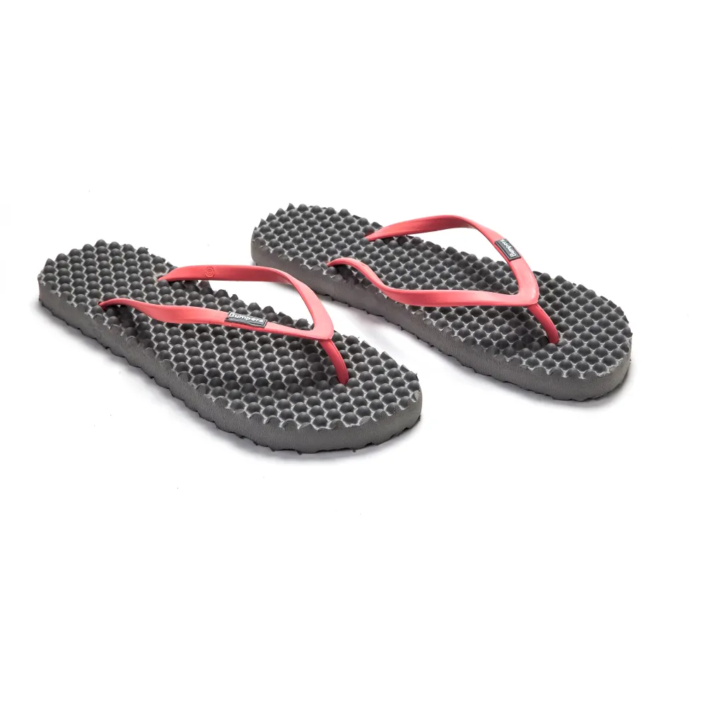 כפכפי מסאז' באמפרס / אפור ורוד Slim