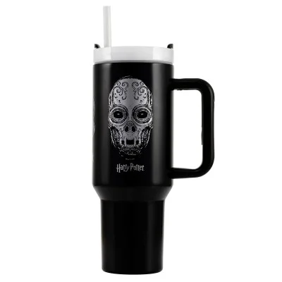 כוס תרמית עם ידית אחיזה וקש - הארי פוטר אוצרות המוות